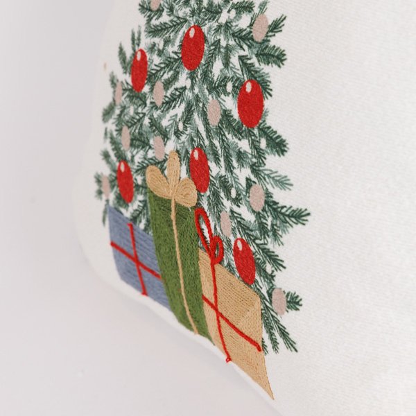 ΜΑΞΙΛΑΡΙ, ΛΕΥΚΟ ΜΕ ΠΡΑΣΙΝΟ ΧΡΙΣΤΟΥΓΕΝΝΙΑΤΙΚΟ ΔΕΝΤΡΟ, 45x45cm (600-47389) - Image 3