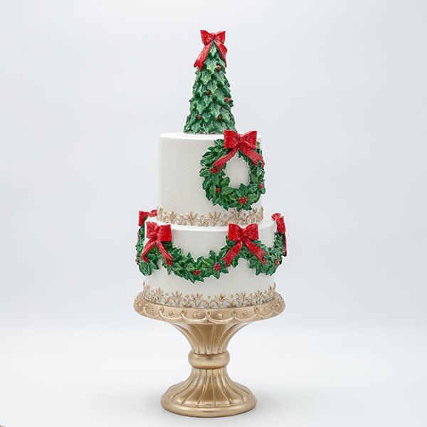 ΤΟΥΡΤΑ ΠΟΛΥΡΕΖΙΝ, ΜΕ ΧΡΙΣΤΟΥΓΕΝΝΙΑΤΙΚΟ ΔΕΝΤΡΟ, 16.5x16.5x41.5cm (600-47707) - Image 2