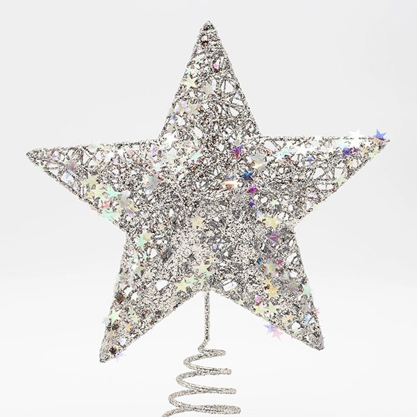 ΚΟΡΥΦΗ ΔΕΝΤΡΟΥ ΜΕ ΑΣΗΜΙ ΝΗΜΑ ΚΑΙ ΙΡΙΔΙΖΟΝΤΑ ΑΣΤΕΡΑΚΙΑ, 20x23cm (600-48094) - Image 2