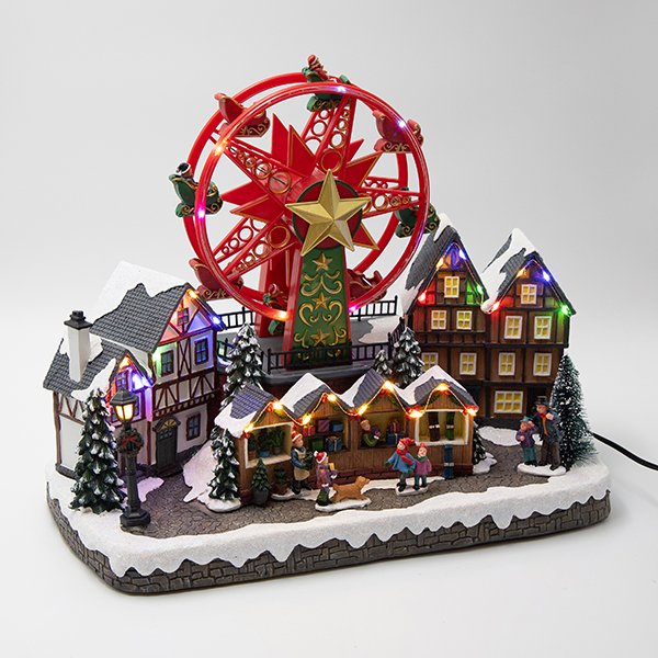 ΧΡΙΣΤΟΥΓΕΝΝΙΑΤΙΚΗ ΠΛΑΤΕΙΑ, ΜΕ ΡΟΔΑ, ΜΕ ΜΕΤΑΣΧΗΜΑΤΙΣΤΗ, 40x21x31cm (600-48107) - Image 2