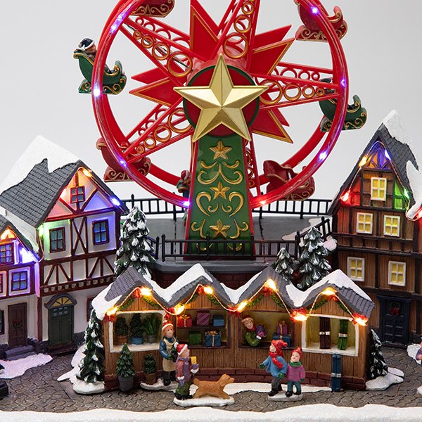 ΧΡΙΣΤΟΥΓΕΝΝΙΑΤΙΚΗ ΠΛΑΤΕΙΑ, ΜΕ ΡΟΔΑ, ΜΕ ΜΕΤΑΣΧΗΜΑΤΙΣΤΗ, 40x21x31cm (600-48107) - Image 3