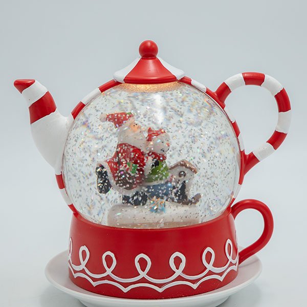 ΤΣΑΓΙΕΡΑ ΜΕ ΑΓΙΟ ΒΑΣΙΛΗ, CANDY, ΜΕ ΝΕΡΟ ΣΤΟ ΕΣΩΤΕΡΙΚΟ, ΦΩΤΙΖΟΜΕΝΗ, ΜΠΑΤΑΡΙΑΣ, TIMER, 19x15x19cm (600-48146) - Image 3