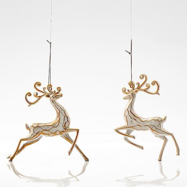 ΤΑΡΑΝΔΟΣ ΑΚΡΥΛΙΚΟΣ, ΛΕΥΚΟΣ ΜΕ ΧΡΥΣΟ, 2 ΣΧΕΔΙΑ, 14,5x14cm (600-44668)