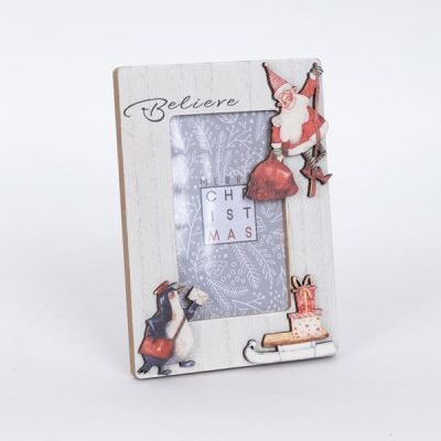 ΔΙΑΚΟΣΜΗΤΙΚΗ ΚΟΡΝΙΖΑ ΜΕ ΑΓΙΟ ΒΑΣΙΛΗ ΚΑΙ ΠΙΓΚΟΥΙΝΟ, ΛΕΥΚΗ, 1.2x13x18cm (600-46082)