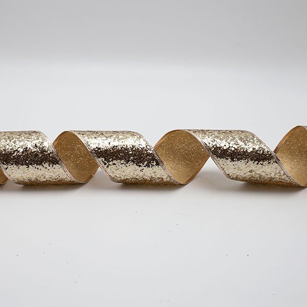 ΚΟΡΔΕΛΑ ME ΧΡΥΣΟ ΧΟΝΤΡΟΚΟΜΜΕΝΟ GLITTER, 6.30cm, 10M (600-47556)