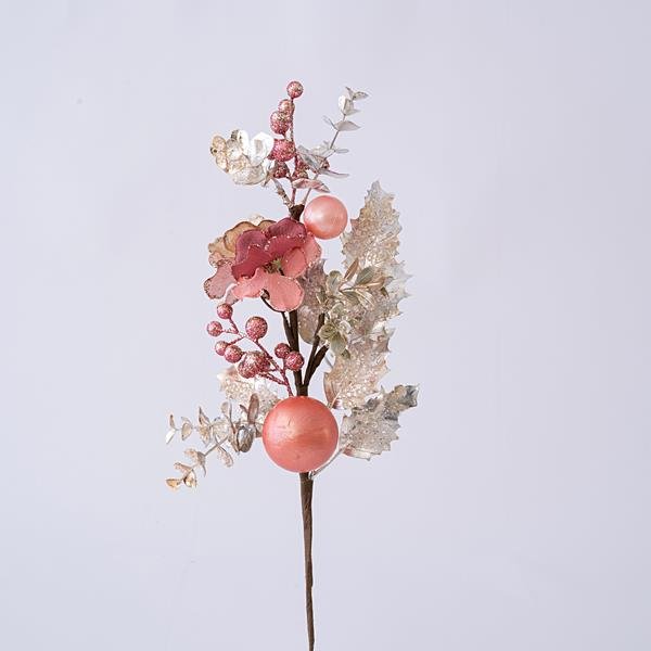 ΚΛΑΔΙ, ΜΕ ΡΟΖ ΚΑΙ ΣΑΜΠΑΝΙ ΔΙΑΚΟΣΜΗΤΙΚΑ, 41cm (600-45322)