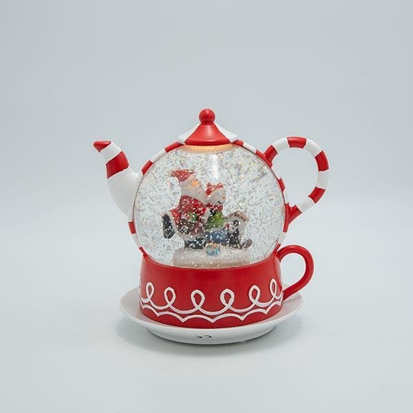 ΤΣΑΓΙΕΡΑ ΜΕ ΑΓΙΟ ΒΑΣΙΛΗ, CANDY, ΜΕ ΝΕΡΟ ΣΤΟ ΕΣΩΤΕΡΙΚΟ, ΦΩΤΙΖΟΜΕΝΗ, ΜΠΑΤΑΡΙΑΣ, TIMER, 19x15x19cm (600-48146)