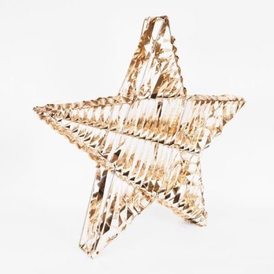 ΦΩΤΙΖΟΜΕΝΟ ΑΣΤΕΡΙ ΧΡΥΣΟ 60cm, 60 LED, ΜΠΑΤΑΡΙΑΣ 3XAA, TIMER, ΑΣΗΜΙ ΧΑΛΚΙΝΟ ΚΑΛΩΔΙΟ, ΘΕΡΜΟ ΛΕΥΚΟ LED, ΠΡΟΕΚΤΑΣΗ ΠΑΡΟΧΗΣ 30cm, IP20 (600-22496)