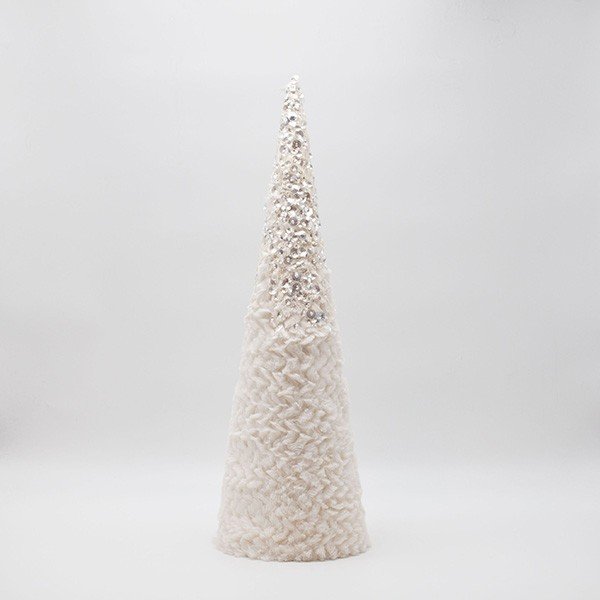 ΔΕΝΤΡΟ ΚΩΝΟΣ ΜΕ ΛΕΥΚΟ ΓΟΥΝΑΚΙ ΚΑΙ ΓΚΛΙΤΕΡ, 52cm (600-46636)