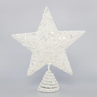 ΚΟΡΥΦΗ ΑΣΠΡΗ, ΜΕ ΝΗΜΑ ΚΑΙ ΠΟΥΛΙΕΣ, 25,4cm (600-40967)