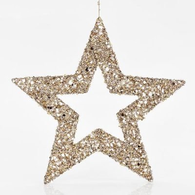 ΑΣΤΕΡΙ ΚΡΕΜΑΣΤΟ, ΠΛΕΓΜΑ, ΣΑΜΠΑΝΙ, 45cm (600-40924)