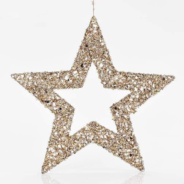 ΑΣΤΕΡΙ ΚΡΕΜΑΣΤΟ, ΠΛΕΓΜΑ, ΣΑΜΠΑΝΙ, 45cm (600-40924)