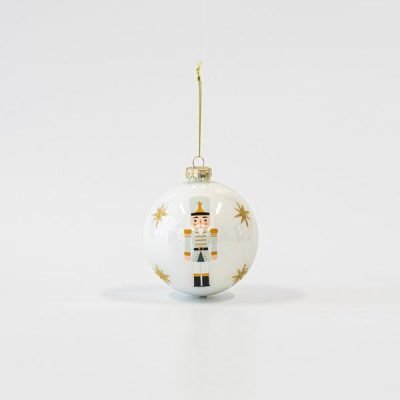 ΓΥΑΛΙΝΗ ΜΠΑΛΑ, ΛΕΥΚΗ, ΜΕ ΚΑΡΥΟΘΡΑΥΣΤΗ, ΣΕΤ 4ΤΜΧ, 10cm (600-45854)