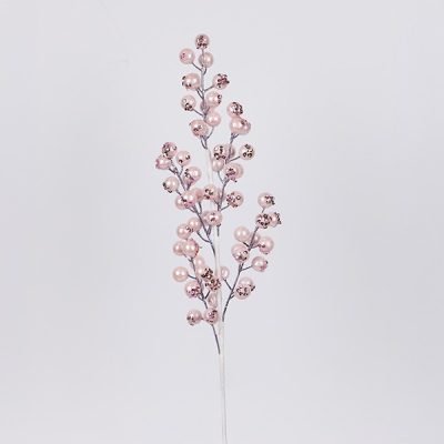 ΚΛΑΔΙ ΜΕ ΡΟΖ ΠΕΡΛΕ BERRY, 58cm (600-46693)