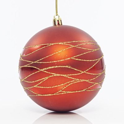 ΠΛΑΣΤΙΚΗ ΜΠΑΛΑ ΚΟΚΚΙΝΗ, ΜΕ ΧΡΥΣΑ ΔΙΑΚΟΣΜΗΤΙΚΑ, ΣΕΤ 4ΤΜΧ, 10cm (600-42731)