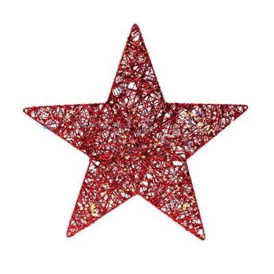 ΑΣΤΕΡΙ ΜΕ ΚΟΚΚΙΝΟ ΝΗΜΑ ΚΑΙ ΙΡΙΔΙΖΟΝΤΑ ΑΣΤΕΡΑΚΙΑ, 40cm (600-48053)