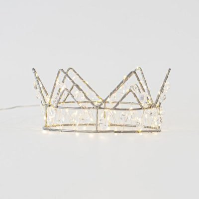 ΦΩΤΙΖΟΜΕΝΗ ΚΟΡΩΝΑ 21Χ9  ΜΕ ΚΡΥΣΤΑΛΛΑΚΙΑ, 70 MINI LED, ΜΠΑΤΑΡΙΑΣ, ΜΕ ΧΡΟΝΟΔΙΑΚΟΠΤΗ, ΑΣΗΜΙ ΧΑΛΚINO ΚΑΛΩΔΙΟ, ΘΕΡΜΟ ΛΕΥΚΟ LED, ΠΡΟΕΚΤΑΣΗ ΠΑΡΟΧΗΣ 50cm, IP20 (600-22482)