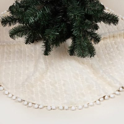 ΠΟΔΙΑ ΔΕΝΤΡΟΥ, ΛΕΥΚΗ, ΜΕ POM POM, 114cm (600-46640)