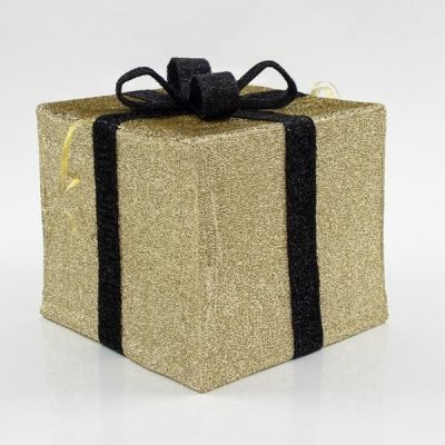 ΚΟΥΤΙ ΔΩΡΟΥ ΥΦΑΣΜΑΤΙΝΟ, ΧΡΥΣΟ ΜΕ ΜΑΥΡΗ ΚΟΡΔΕΛΑ, 40cm (600-40831)