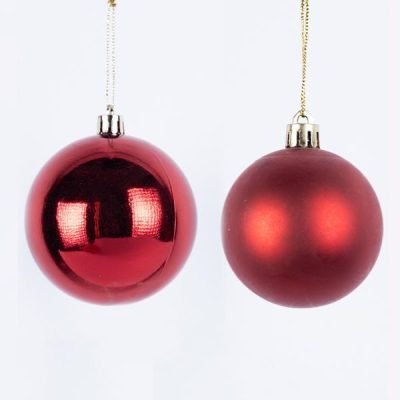 ΜΠΑΛΑ ΠΛΑΣΤΙΚΗ, ΚΟΚΚΙΝΗ, ΓΥΑΛΙΣΤΕΡΗ ΚΑΙ ΜΑΤ, ΣΕΤ 6ΤΜΧ, 6cm (TOP 120) (600-46517)