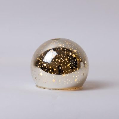 ΓΥΑΛΙΝΗ ΔΙΑΚΟΣΜΗΤΙΚΗ ΜΠΑΛΑ, ΧΡΥΣΗ, ΦΩΤΙΖΟΜΕΝΗ, ΜΕ ΑΣΤΕΡΑΚΙΑ, 10cm (600-46071)