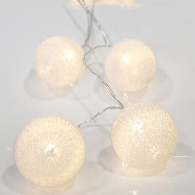 ΣΕΙΡΑ, 10 LED 5mm, ΒΑΜΒΑΚΕΡΕΣ ΔΙΑΚΟΣΜΗΤΙΚΕΣ ΜΠΑΛΕΣ 6cm, ΜΠΑΤΑΡΙΑΣ 3xAA, ΔΙΑΦΑΝΟ PVC ΚΑΛΩΔΙΟ, ΘΕΡΜO ΛΕΥΚO LED ΑΝΑ 15cm, ΠΡΟΕΚΤΑΣΗ ΠΑΡΟΧΗΣ 50cm, IP20 (600-11122)