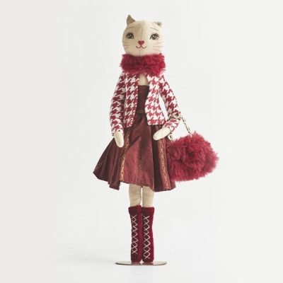 ΒΕΛΟΥΔΙΝΗ ΚΥΡΙΑ ΓΑΤΑ, ΚΟΚΚΙΝΗ & ΑΣΠΡΗ, 11x35cm (600-44479)