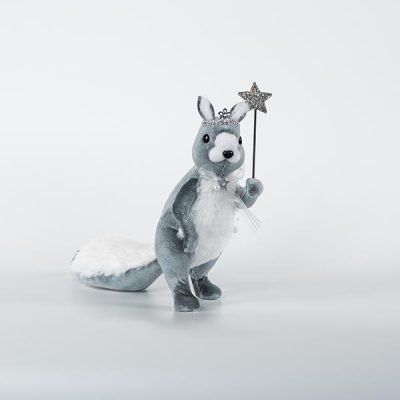 ΒΕΛΟΥΔΙΝΟΣ ΣΚΙΟΥΡΟΣ ΜΕ ΡΑΒΔΑΚΙ, ΓΚΡΙ, 23x24cm (600-44742)