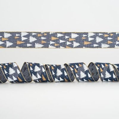 ΚΟΡΔΕΛΑ ΜΠΛΕ, ΜΕ ΑΣΠΡΑ ΚΑΙ ΧΡΥΣΑ ΔΕΝΤΡΑ, 6,35cm, 10Y (600-44966)