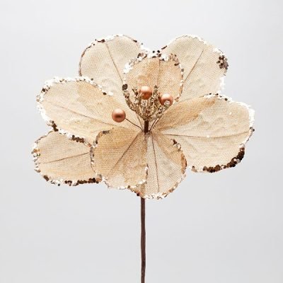 ΛΟΥΛΟΥΔΙ RUSTIK ΛΙΝΑΤΣΑ, ΜΕ ΣΑΜΠΑΝΙ ΠΕΡΛΕΣ ΚΑΙ GLITTER, 25x45cm (600-47974)