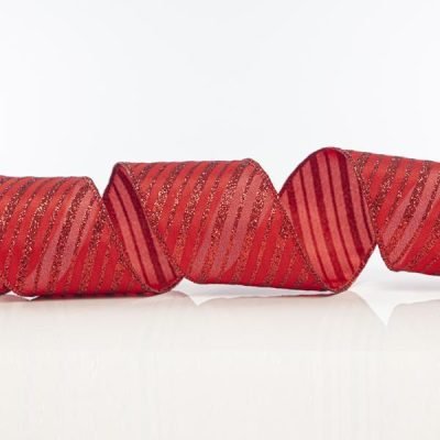 ΚΟΡΔΕΛΑ ΚΟΚΚΙΝΗ, ΜΕ ΚΟΚΚΙΝΑ GLITTER, 6,35cm, 10Y (600-41100)