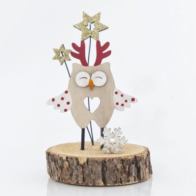 ΚΟΥΚΟΥΒΑΓΙΑ ΔΙΑΚΟΣΜΗΤΙΚΗ, ΞΥΛΙΝΗ, 8x8x14cm (600-43936)