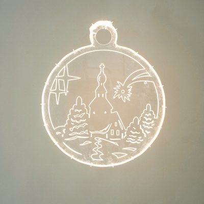 ΕΠΑΓΓΕΛΜΑΤΙΚΟ ΣΧΕΔΙΟ ΚΡΕΜΑΣΤΟ ΜΕ PLEXI GLASS, ΕΚΚΛΗΣΙΑ ΜΕ ΑΣΤΕΡΙΑ, ΘΕΡΜΗ ΛΕΥΚΗ ΤΑΙΝΙΑ LED, 48x2x63cm, IP65 (600-22445)