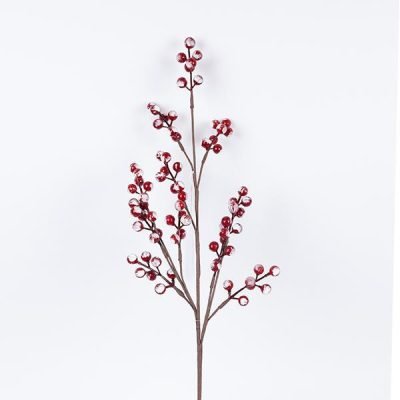 ΚΛΑΔΙ ΜΕ ΚΟΚΚΙΝΑ ΧΙΟΝΙΣΜΕΝΑ BERRIES, 65cm (600-46135)