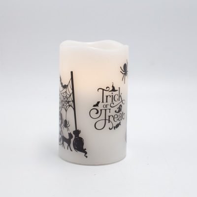 ΦΩΤΙΖΟΜΕΝΟ ΚΕΡΙ ΜΕ ΚΙΝΟΥΜΕΝΗ ΦΛΟΓΑ, HALLOWEEN ΣΧΕΔΙΟ, ΧΡΟΝΟΔΙΑΚΟΠΤΗ, 7,5×12,5cm, IP20 (147-15138)