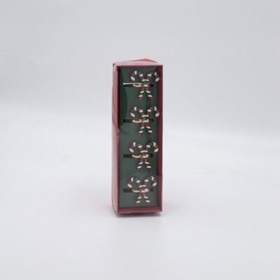 ΔΑΧΤΥΛΙΔΙΑ ΠΕΤΣΕΤΑΣ, ΜΕΤΑΛΛΙΚΑ, CANDY CANE, ΣΕΤ 4ΤΜΧ, 3.2×3.5×4.5cm (600-47348)