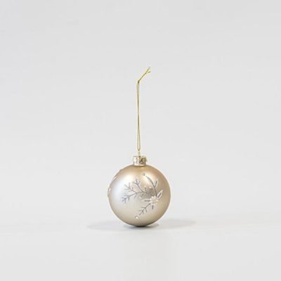 ΓΥΑΛΙΝΗ ΜΠΑΛΑ,  ΣΑΜΠΑΝΙ, ΜΕ ΛΕΥΚΑ ΛΟΥΛΟΥΔΙΑ, ΣΕΤ 4ΤΜΧ, 8cm (600-45849)