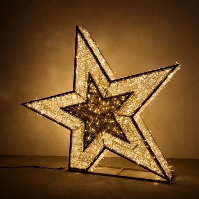 ΕΠΑΓΓΕΛΜΑΤΙΚΟ ΣΧΕΔΙΟ, ΑΣΤΕΡΙ 3D, ΘΕΡΜΗ ΛΕΥΚΗ LED ΦΩΤΟΣΩΛΗΝΑ, ΘΕΡΜΟ ΛΕΥΚΟ LED, 200x200cm, IP65 (600-23443)