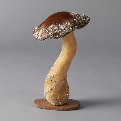 ΒΕΛΟΥΔΙΝΟ ΜΑΝΙΤΑΡΙ, ΚΑΦΕ, ΜΕ ΓΚΛΙΤΕΡ, 14x14x22cm (600-44427)