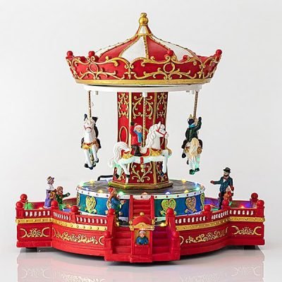 ΚΑΡΟΥΖΕΛ, ΜΕ ΚΙΟΣΚΙ, 49 LED, ΜΕ ΜΕΤΑΣΧΗΜΑΤΙΣΤΗ, ΜΕ ΜΟΥΣΙΚΗ ΚΑΙ ΚΙΝΗΣΗ, 32,5x28x30cm (600-44983)