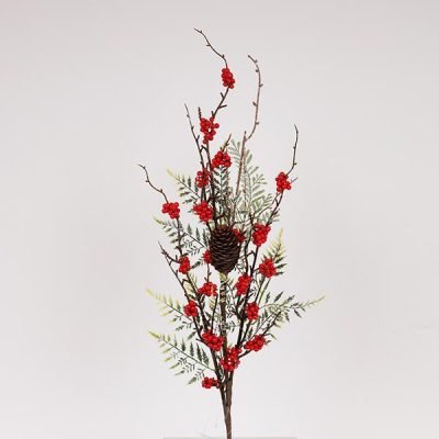 ΚΛΑΔΙ ΜΕ ΦΥΛΛΟ ΚΥΠΑΡΙΣΣΙ ΚΑΙ BERRY, 72cm (600-47523)