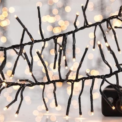 CLUSTER 9m, 1152 LED 3mm, 31V ΜΕΤΑΣΧΗΜΑΤΙΣΤΗ, 8 ΠΡΟΓΡΑΜΜΑΤΑ & ΜΝΗΜΗ, ΠΡΑΣΙΝΟ PVC ΚΑΛΩΔΙΟ, ΘΕΡΜΟ ΛΕΥΚΟ LED, ΠΡΟΕΚΤΑΣΗ ΠΑΡΟΧΗΣ 3m, ΙΡ44 (600-11341)