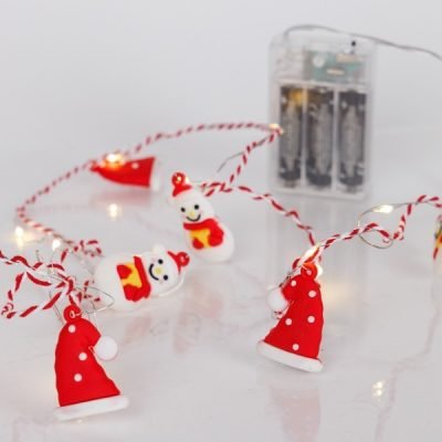 ΣΕΙΡΑ, 20 MINI LED, ΣΚΟΥΦΟΣ & ΧΙΟΝΑΝΘΡΩΠΟΣ, ΜΠΑΤΑΡΙΑΣ 3xAA, ΧΡΟΝΟΔΙΑΚΟΠΤΗ, ΚΟΚΚΙΝΟ & ΛΕΥΚΟ ΧΑΛΚΙΝΟ ΚΑΛΩΔΙΟ, ΘΕΡΜΟ ΛΕΥΚΟ LED ΑΝΑ 10cm, ΠΡΟΕΚΤΑΣΗ ΠΑΡΟΧΗΣ 30cm, IP20 (600-03065)