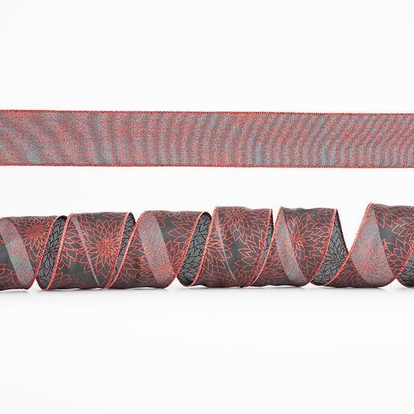 ΚΟΡΔΕΛΑ ΜΑΥΡΗ, ΜΕ ΚΟΚΚΙΝΑ GLITTER ΛΟΥΛΟΥΔΙΑ, 6,35cm, 10Y (600-44978)