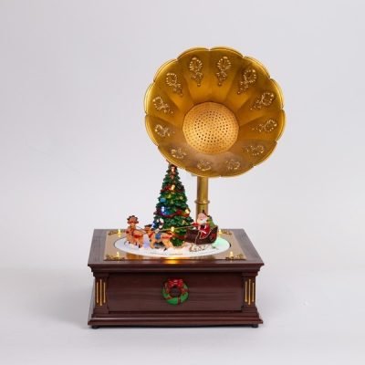 ΓΡΑΜΜΟΦΩΝΟ ΜΕ ΧΡΙΣΤΟΥΓΕΝΝΙΑΤΙΚΗ ΠΑΡΑΣΡΑΣΗ, ΜΕ ΜΟΥΣΙΚΗ, ΚΙΝΗΣΗ ΚΑΙ ΦΩΣ, ΜΕ ΜΕΤΑΣΧΗΜΑΤΙΣΤΗ, 24.5×22.5×35.5cm (600-48076)