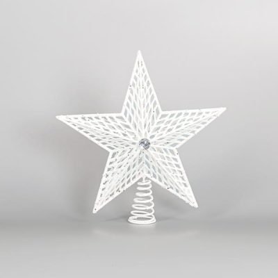 ΠΛΑΣΤΙΚΗ ΚΟΡΥΦΗ ΔΕΝΤΡΟΥ, GLITTER, ΛΕΥΚΟ, 29,5x33cm (600-44938)