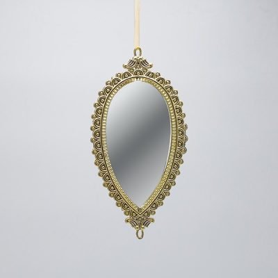 ΣΤΟΛΙΔΙ ΚΡΕΜΑΣΤΟ, VINTAGE ΚΑΘΡΕΦΤΗΣ, ΟΒΑΛ ΧΡΥΣΟ, 19.5×9.5cm (600-47370)