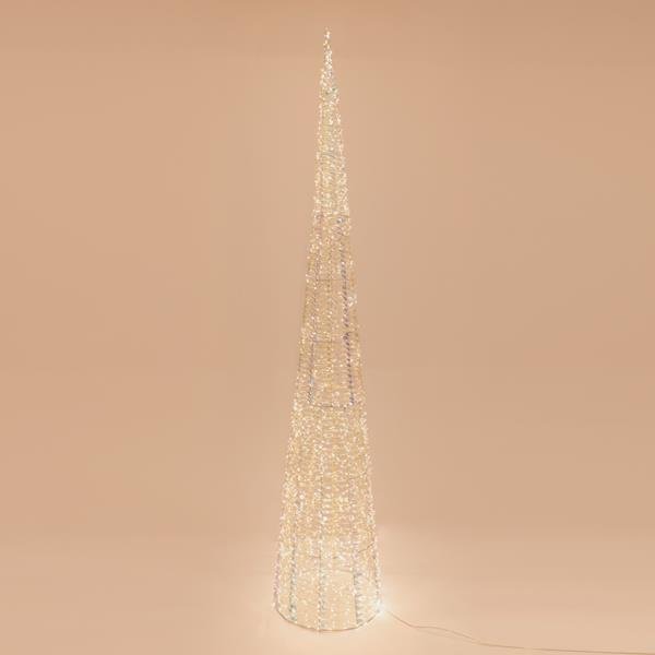 ΚΩΝΟΣ ΦΩΤΙΖΟΜΕΝΟΣ ΙΡΙΔΙΖΩΝ 210cm, 2400 LED, 31V ΜΕΤΑΣΧΗΜΑΤΙΣΤΗ, TIMER, ΑΣΗΜΙ ΧΑΛΚΙΝΟ ΚΑΛΩΔΙΟ, ΘΕΡΜΟ ΛΕΥΚΟ LED, ΠΡΟΕΚΤΑΣΗ ΠΑΡΟΧΗΣ 5m, IP44 (600-22485)