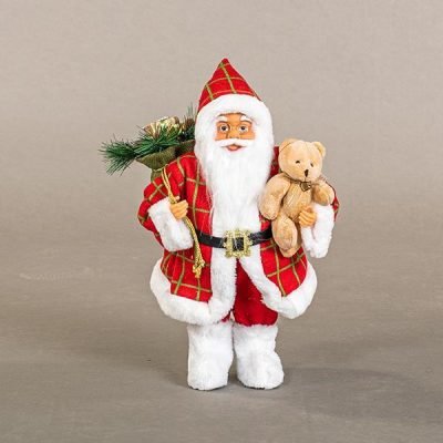 ΑΓΙΟΣ ΒΑΣΙΛΗΣ ΚΟΚΚΙΝΟΣ, ΜΕ ΛΕΥΚΟ ΓΟΥΝΑΚΙ, 40cm (600-44897)