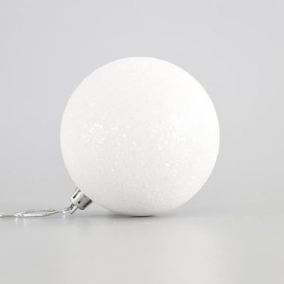 ΜΠΑΛΑ ΠΛΑΣΤΙΚΗ, ΛΕΥΚΗ ΜΕ GLITTER, ΣΕΤ 6ΤΜΧ, 8cm (600-42614)